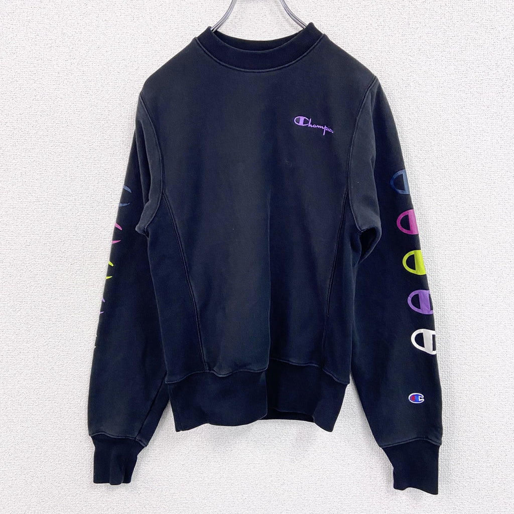Champion　チャンピオン　リバースウィーブ　スウェット/トレーナー　ヘビーウエイト　刺繍ロゴ　黒　ブラック