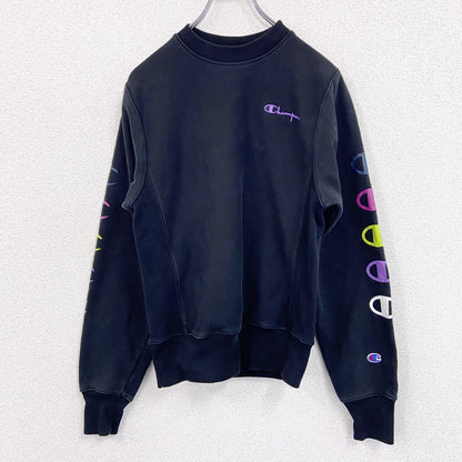 Champion　チャンピオン　リバースウィーブ　スウェット/トレーナー　ヘビーウエイト　刺繍ロゴ　黒　ブラック