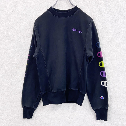 Champion　チャンピオン　リバースウィーブ　スウェット/トレーナー　ヘビーウエイト　刺繍ロゴ　黒　ブラック