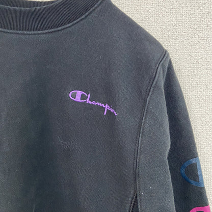 Champion　チャンピオン　リバースウィーブ　スウェット/トレーナー　ヘビーウエイト　刺繍ロゴ　黒　ブラック