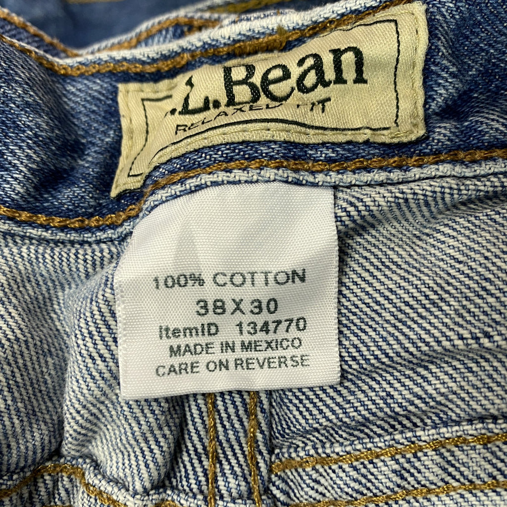 L.L.Bean　エルエルビーン　デニムパンツ/ジーンズ　ジップフライ　革パッチ　縦落ち　インディゴ　W38サイズ