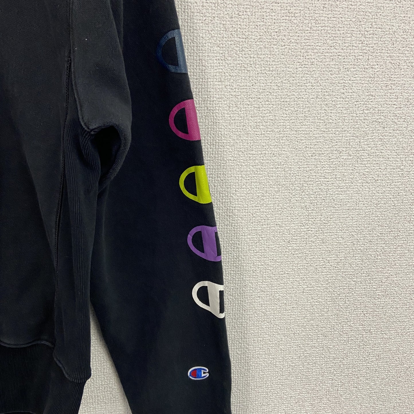 Champion　チャンピオン　リバースウィーブ　スウェット/トレーナー　ヘビーウエイト　刺繍ロゴ　黒　ブラック