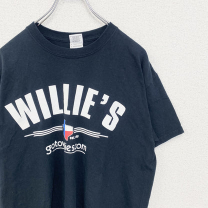 古着 used　00s　GILDAN ギルダン　半袖プリントTシャツ　クルーネック　WILLE‘S　Y2K　黒　ブラック　Mサイズ