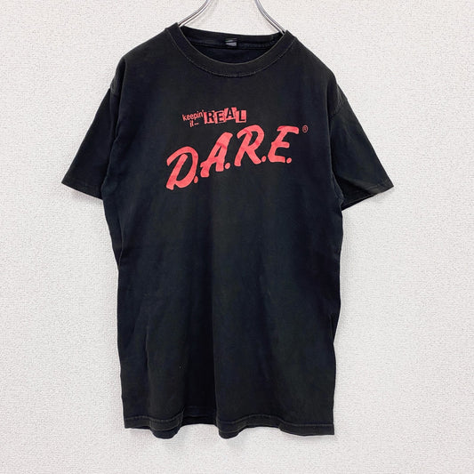 M＆O Gold　半袖プリントTシャツ　D.A.R.E　黒　ブラック　Mサイズ