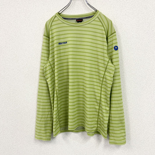 Marmot　マーモット　長袖Tシャツ/ロンT　ボーダー柄　緑　グリーン　XLサイズ