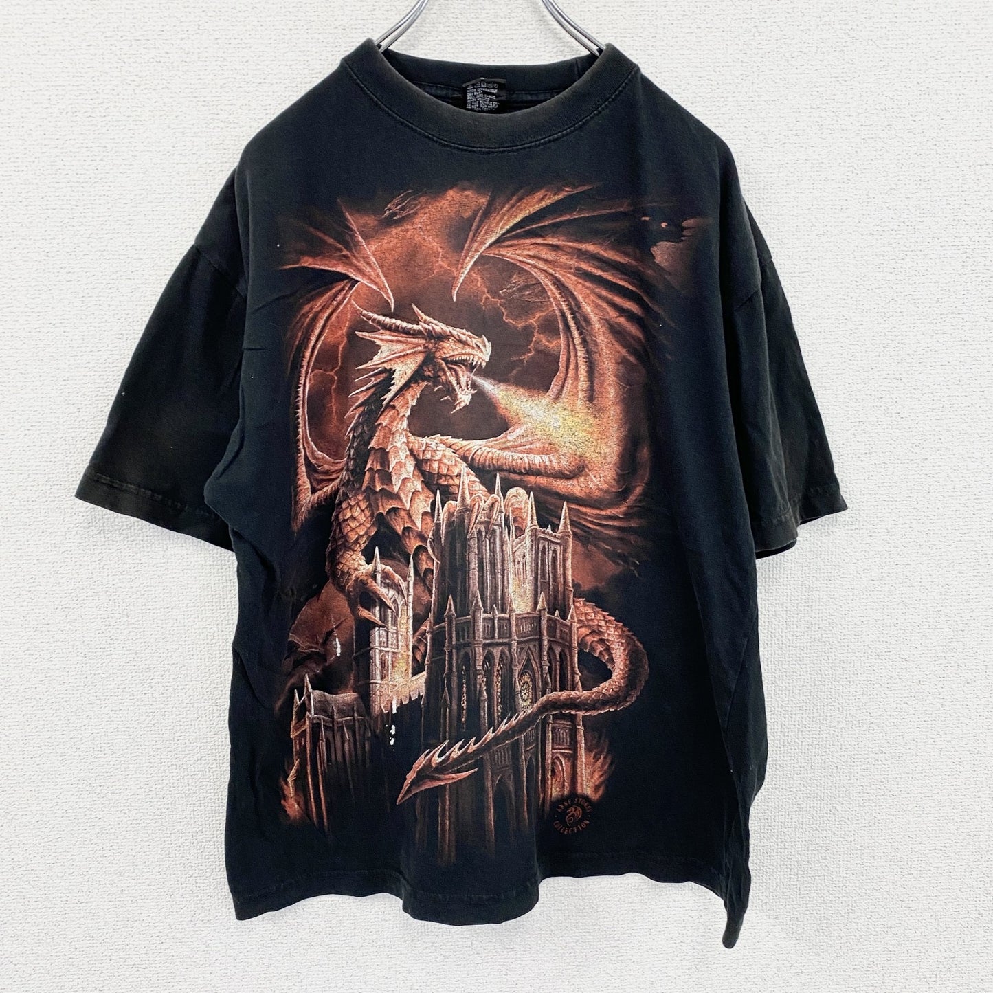 ～00s　SPIRAL　スパイラル　半袖プリントTシャツ　ドラゴン　ヴィンテージ　黒　ブラック　Lサイズ