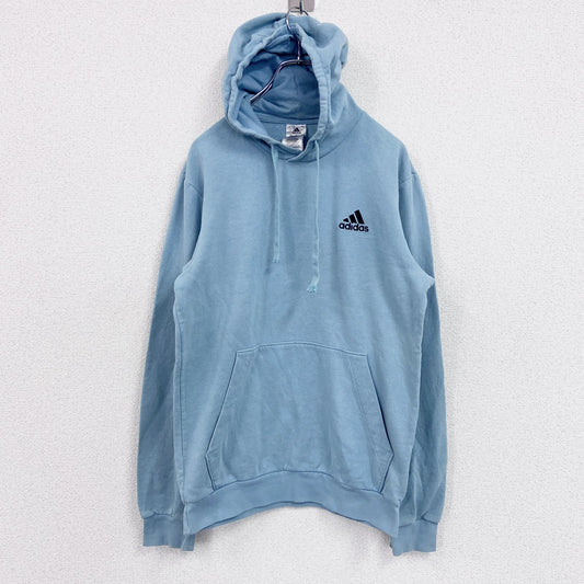 adidas　アディダス　スウェットパーカー/フーディー　パフォーマンスロゴ　水色　ブルー　Sサイズ
