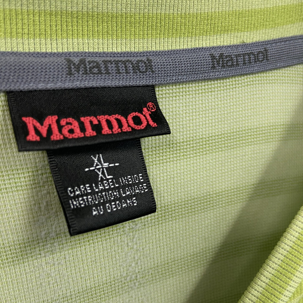 Marmot　マーモット　長袖Tシャツ/ロンT　ボーダー柄　緑　グリーン　XLサイズ