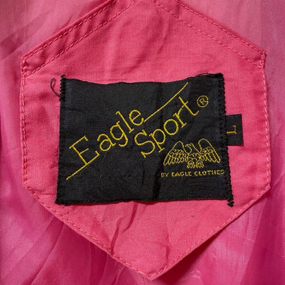 古着 used　Eagle sport　イーグルスポーツ　長袖ジップアップブルゾン　ストラップカラージャケット　ピンク　Lサイズ