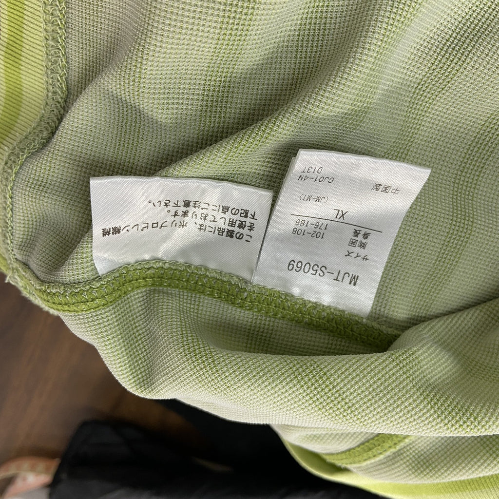 Marmot　マーモット　長袖Tシャツ/ロンT　ボーダー柄　緑　グリーン　XLサイズ
