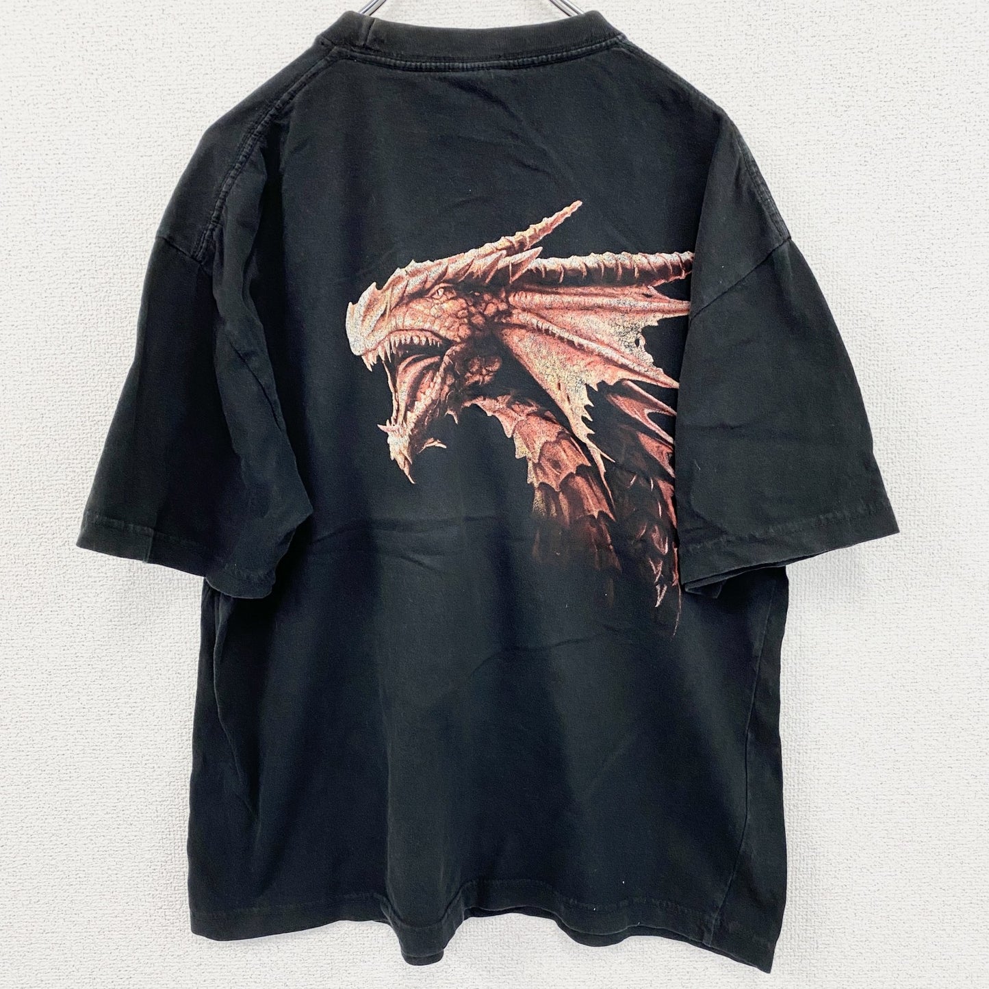～00s　SPIRAL　スパイラル　半袖プリントTシャツ　ドラゴン　ヴィンテージ　黒　ブラック　Lサイズ