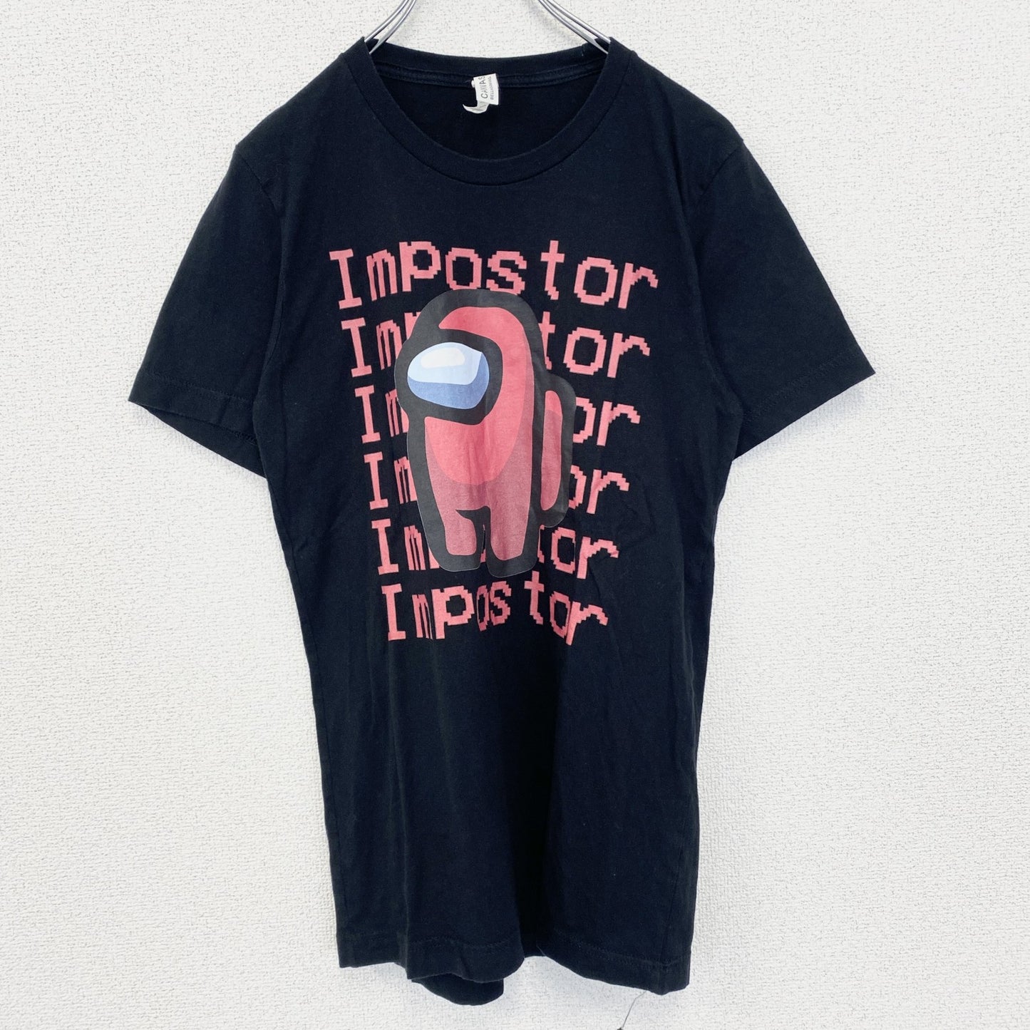 古着 used　CANVAS　半袖キャラクタープリントTシャツ　Impostor　アモアス　クルーネック　ゲーム　黒　Sサイズ