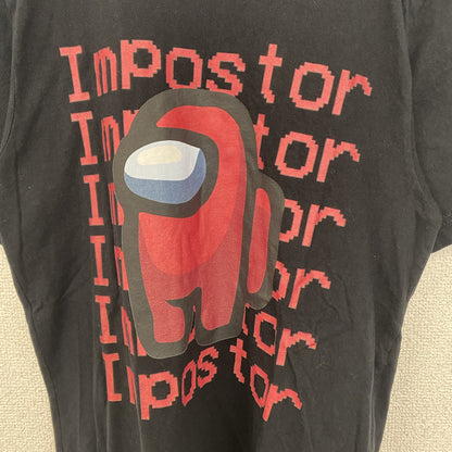 古着 used　CANVAS　半袖キャラクタープリントTシャツ　Impostor　アモアス　クルーネック　ゲーム　黒　Sサイズ