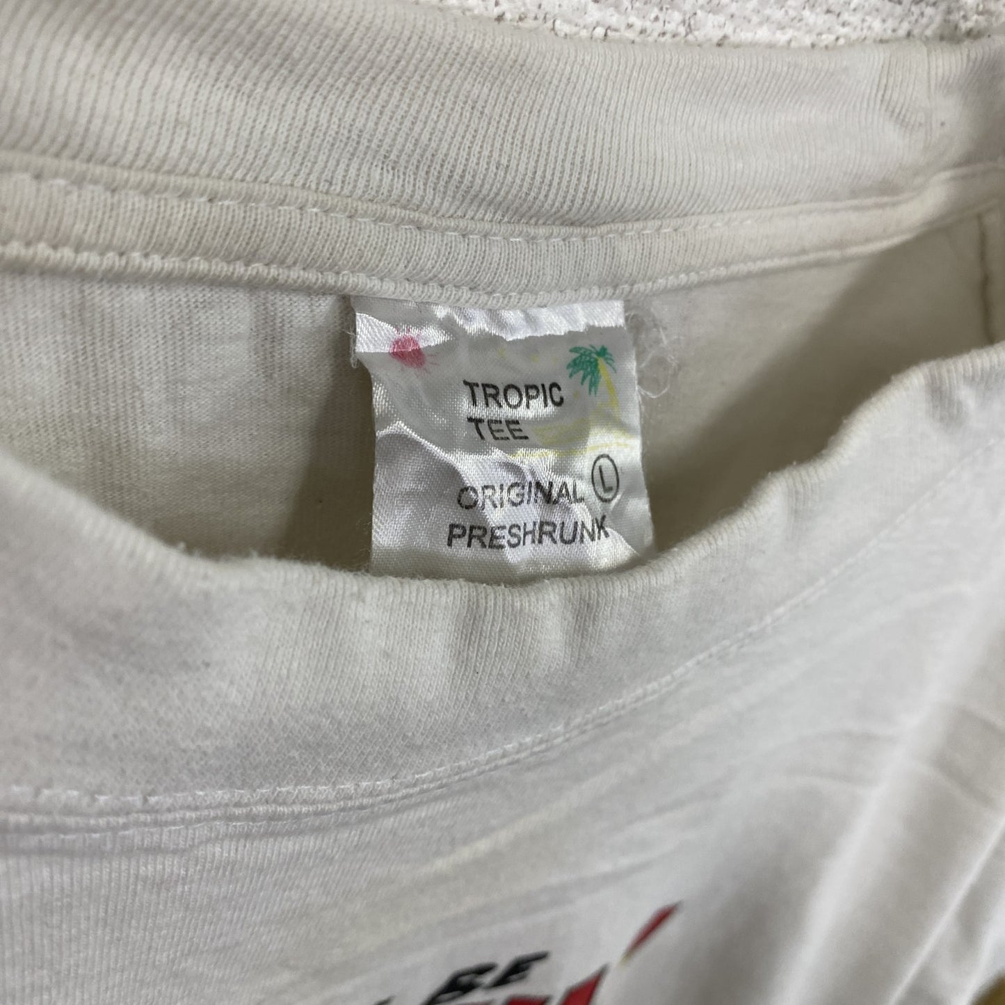 90s～　TROPIC TEE　半袖プリントTシャツ　JAMAICA　ヴィンテージ　白　ホワイト　Lサイズ