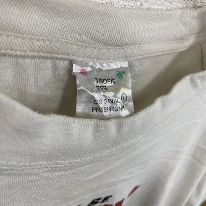 90s～　TROPIC TEE　半袖プリントTシャツ　JAMAICA　ヴィンテージ　白　ホワイト　Lサイズ