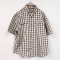 Carhartt　カーハート　半袖ボタンダウンシャツ　ダブルポケット　ギンガムチェック　ベージュ　XLサイズ