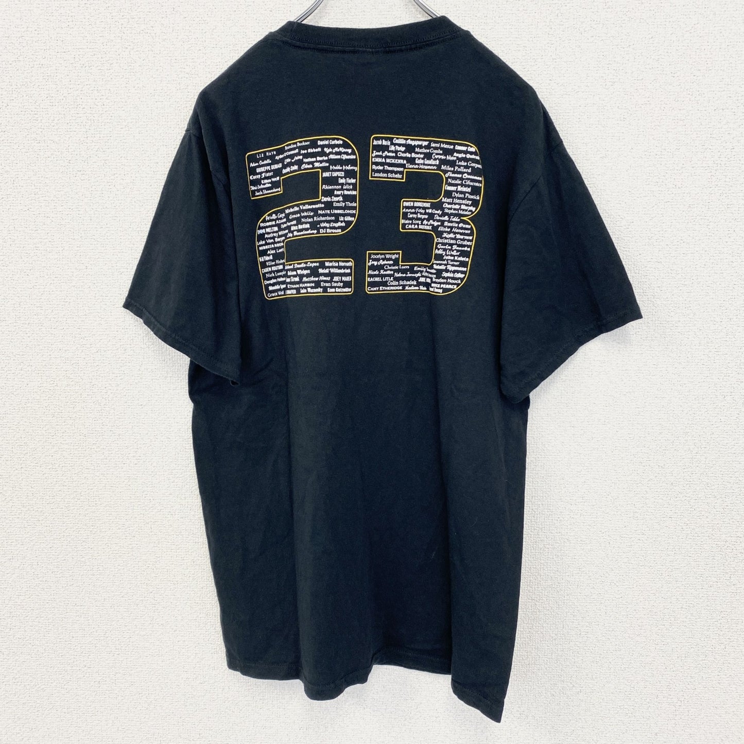 古着 used　PORT＆COMPANY　半袖プリントTシャツ　FENWICK　クルーネック　カジュアル　ブラック　黒　Mサイズ