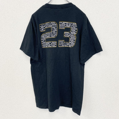 古着 used　PORT＆COMPANY　半袖プリントTシャツ　FENWICK　クルーネック　カジュアル　ブラック　黒　Mサイズ