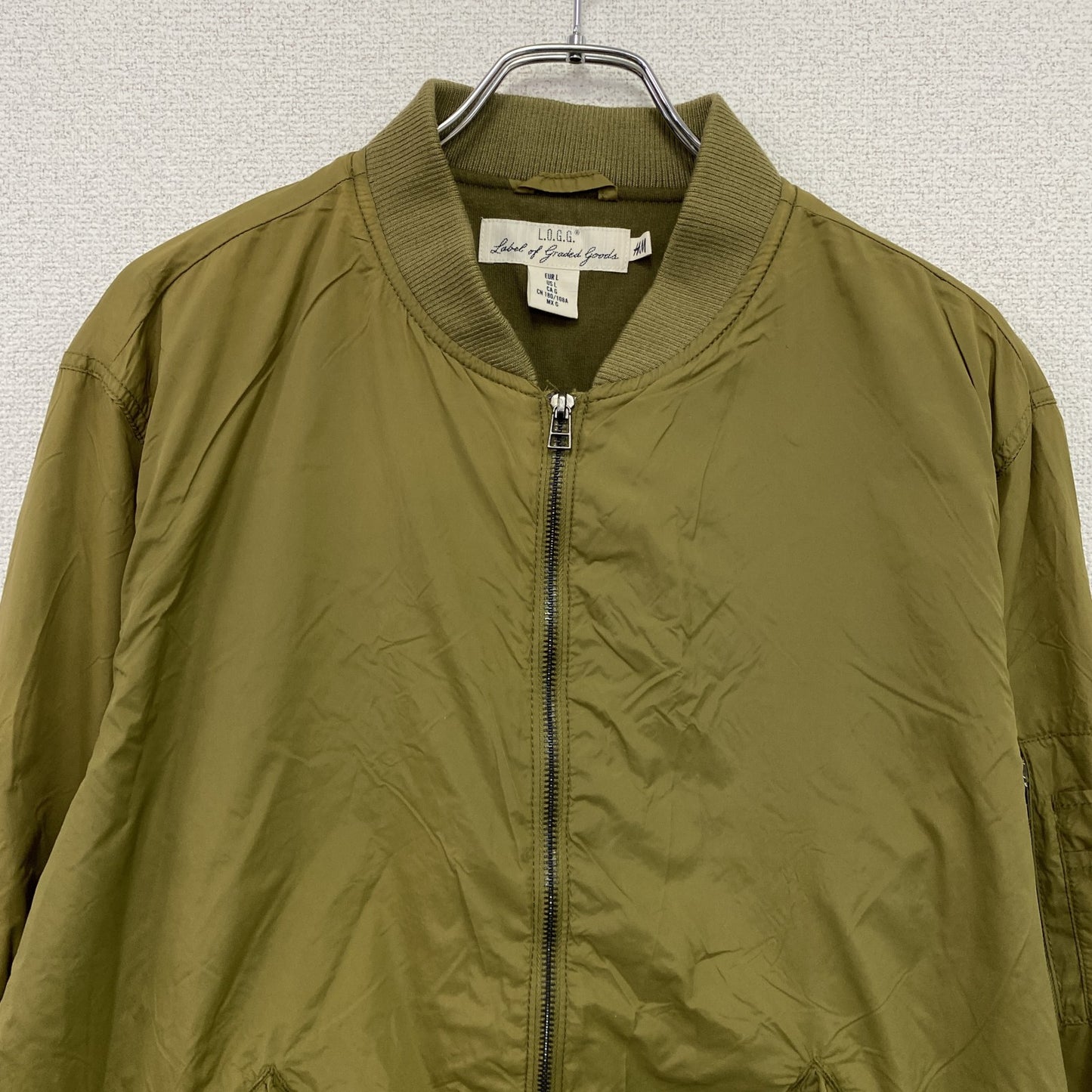 H&M L.O.G.G.　エイチアンドエム　MA-1　ボンバージャケット　ブルゾン　オリーブグリーン　Lサイズ