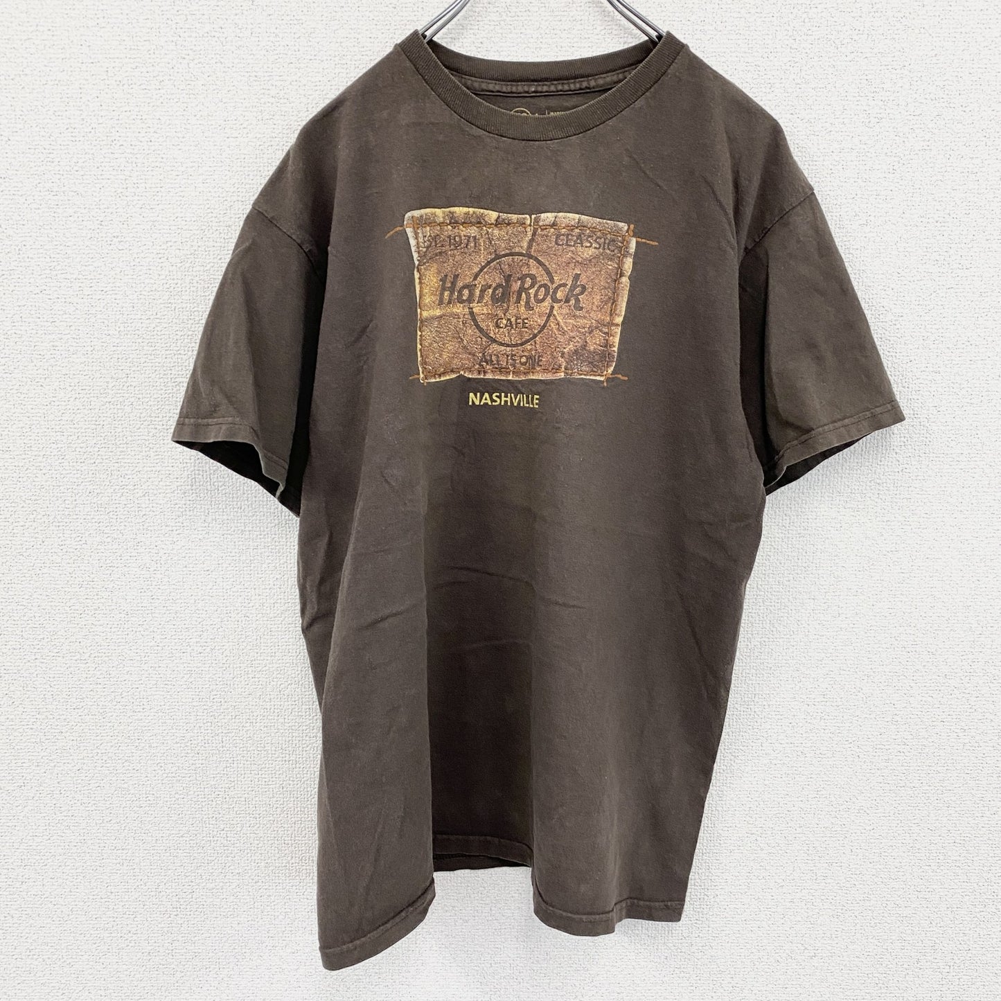 Hard Rock CAFE　ハードロックカフェ　半袖プリントTシャツ　茶色　ブラウン　Mサイズ