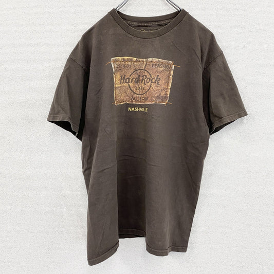 Hard Rock CAFE　ハードロックカフェ　半袖プリントTシャツ　茶色　ブラウン　Mサイズ