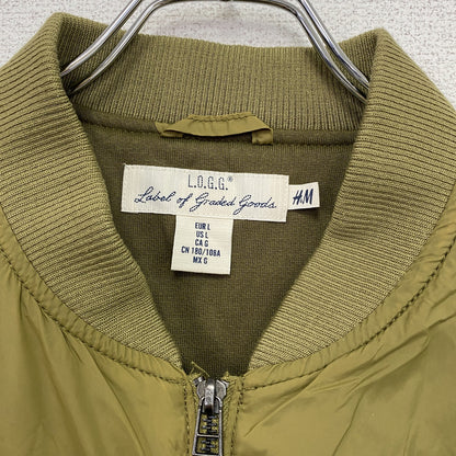 H&M L.O.G.G.　エイチアンドエム　MA-1　ボンバージャケット　ブルゾン　オリーブグリーン　Lサイズ