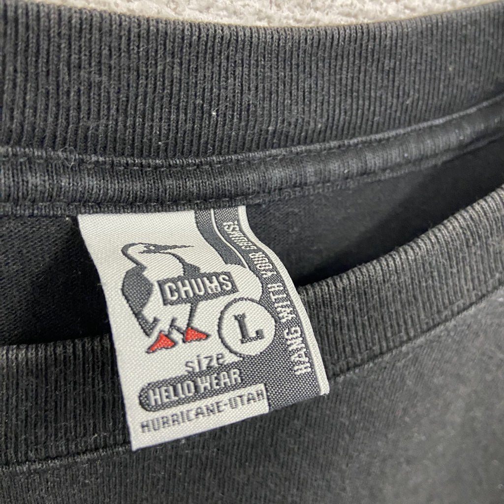 CHUMS　チャムス　半袖プリントTシャツ　黒　ブラック　Lサイズ