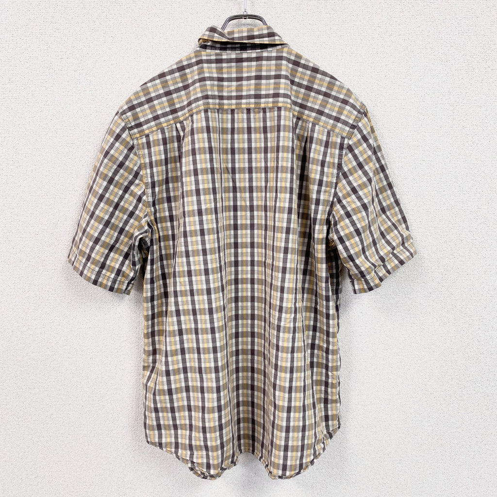 Carhartt　カーハート　半袖ボタンダウンシャツ　チェック柄　茶色　ブラウン　Lサイズ