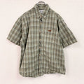 Carhartt　カーハート　半袖ボタンダウンシャツ　チェック柄　緑　グリーン　XLサイズ