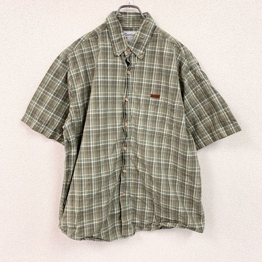 Carhartt　カーハート　半袖ボタンダウンシャツ　チェック柄　緑　グリーン　XLサイズ