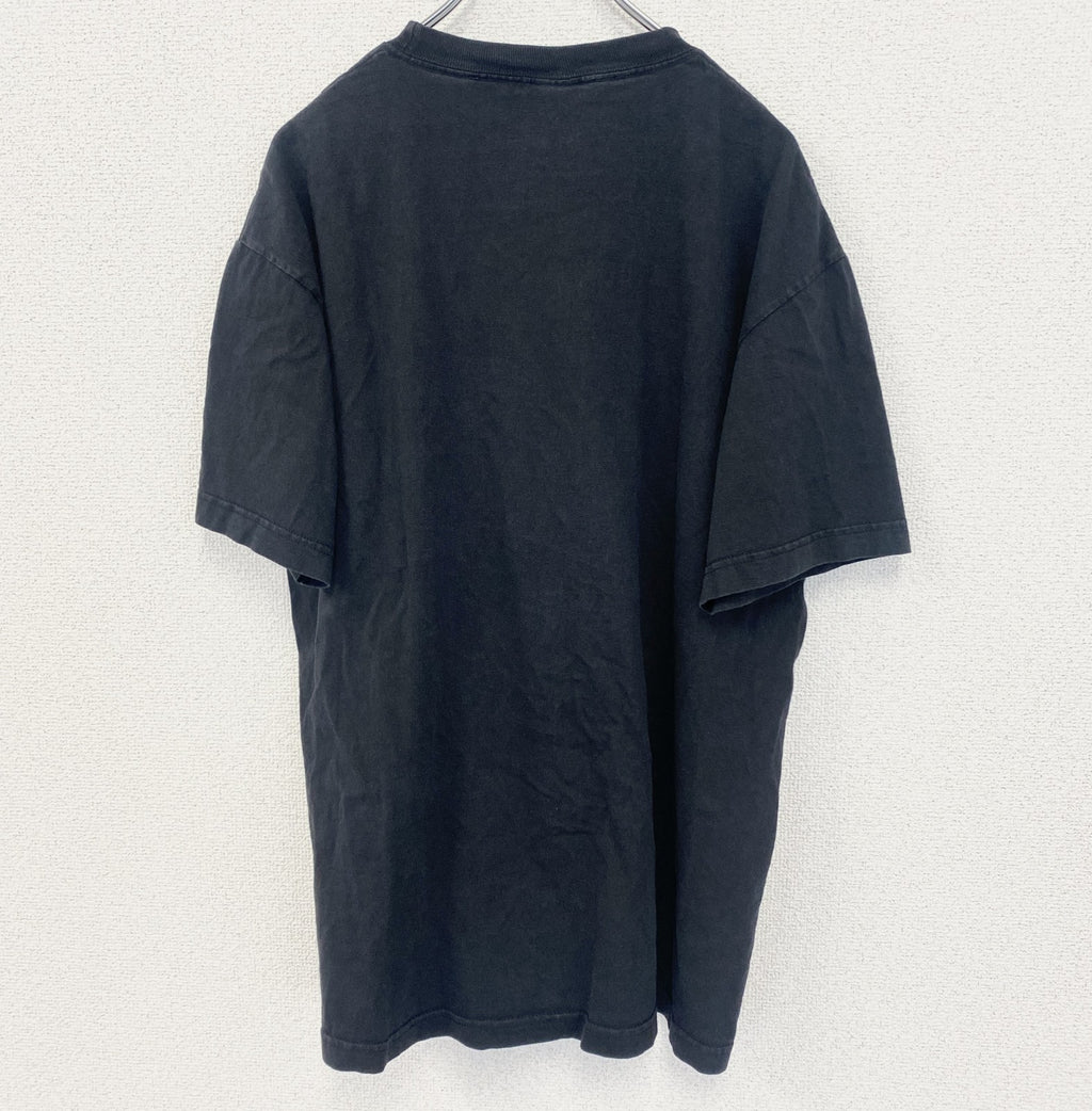 古着 used　FAMOUS STARS&STRAPS　半袖ダメージプリントTシャツ　クルーネック　カジュアル　黒　Lサイズ