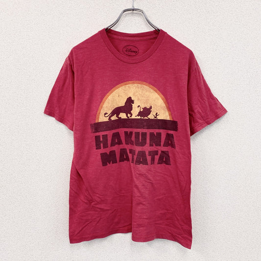 Disney　ディズニー　半袖プリントTシャツ　ライオンキング　赤　レッド　Mサイズ