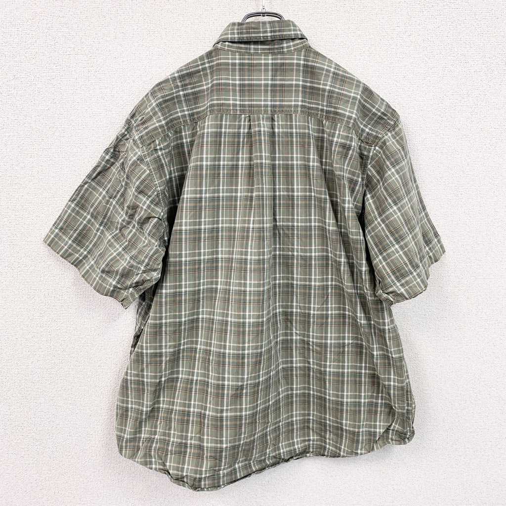 Carhartt　カーハート　半袖ボタンダウンシャツ　チェック柄　緑　グリーン　XLサイズ