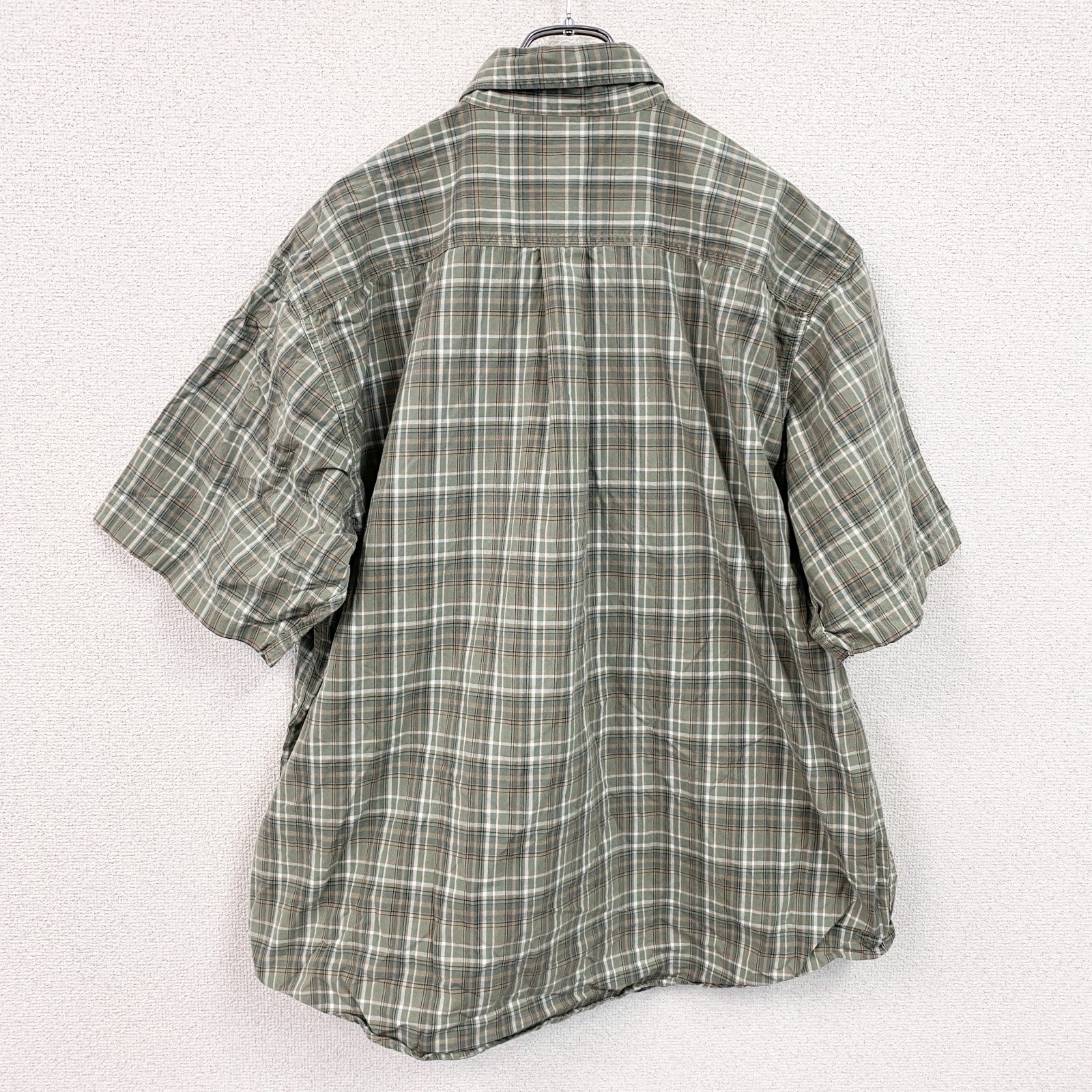 Carhartt　カーハート　半袖ボタンダウンシャツ　チェック柄　緑　グリーン　XLサイズ