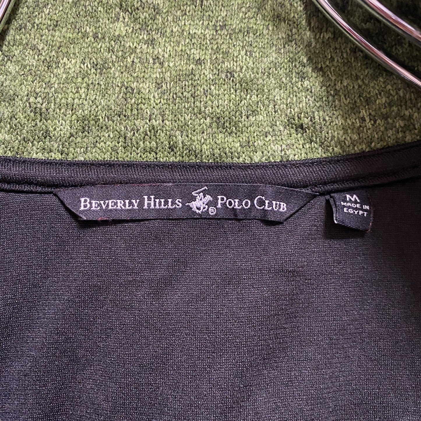 古着 used　BEVERLY HILLS POLOCLUB　長袖ワンポイント刺繍フリースジャケット　緑　グリーン　Mサイズ