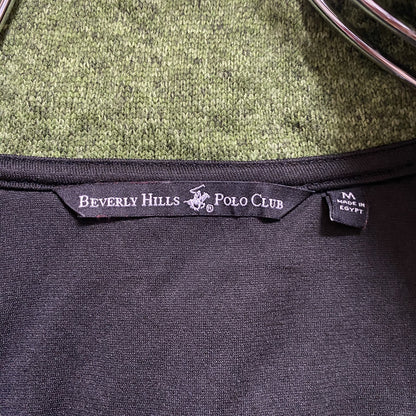 古着 used　BEVERLY HILLS POLOCLUB　長袖ワンポイント刺繍フリースジャケット　緑　グリーン　Mサイズ