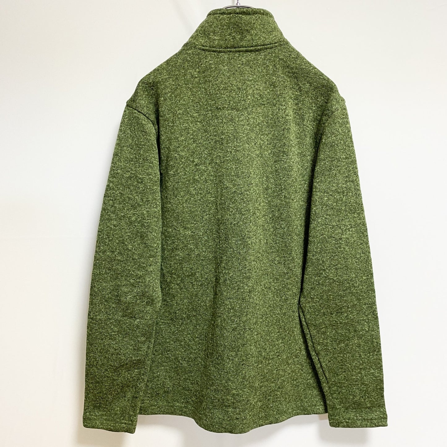 古着 used　BEVERLY HILLS POLOCLUB　長袖ワンポイント刺繍フリースジャケット　緑　グリーン　Mサイズ
