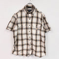 Carhartt　カーハート　半袖ボタンダウンシャツ　ボックスシャツ　ダブルポケット　チェック柄　アイボリー　XLサイズ