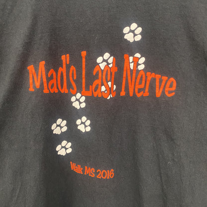 古着 used　PORT&COMPANY　半袖プリントTシャツ　Mad‘s Last Nerve　クルーネック　黒　Lサイズ