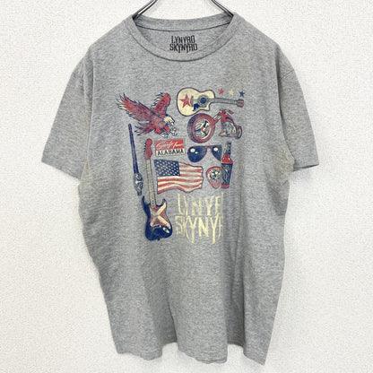 古着 used　LYNYRD SKYNYRD　レーナード スキナード　半袖プリントTシャツ　クルーネック　グレー　Lサイズ