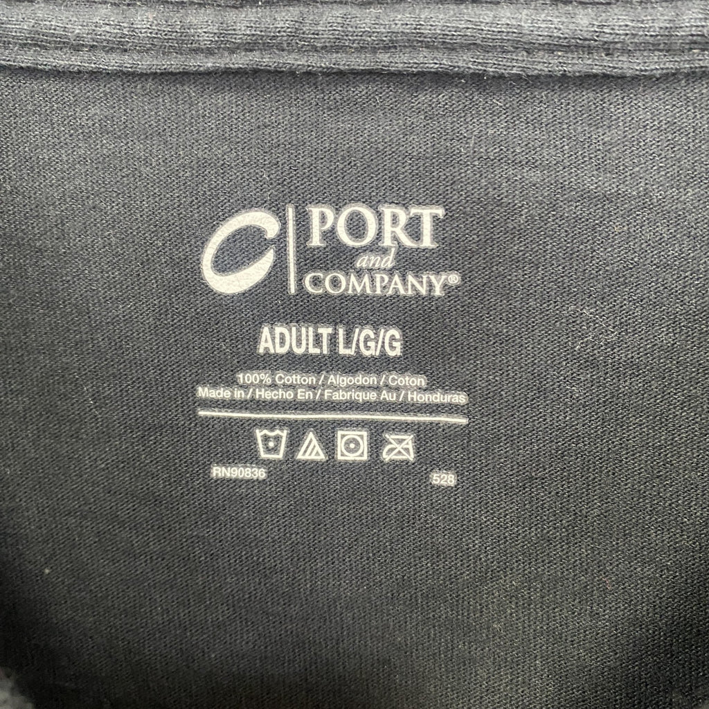 古着 used　PORT&COMPANY　半袖プリントTシャツ　Mad‘s Last Nerve　クルーネック　黒　Lサイズ