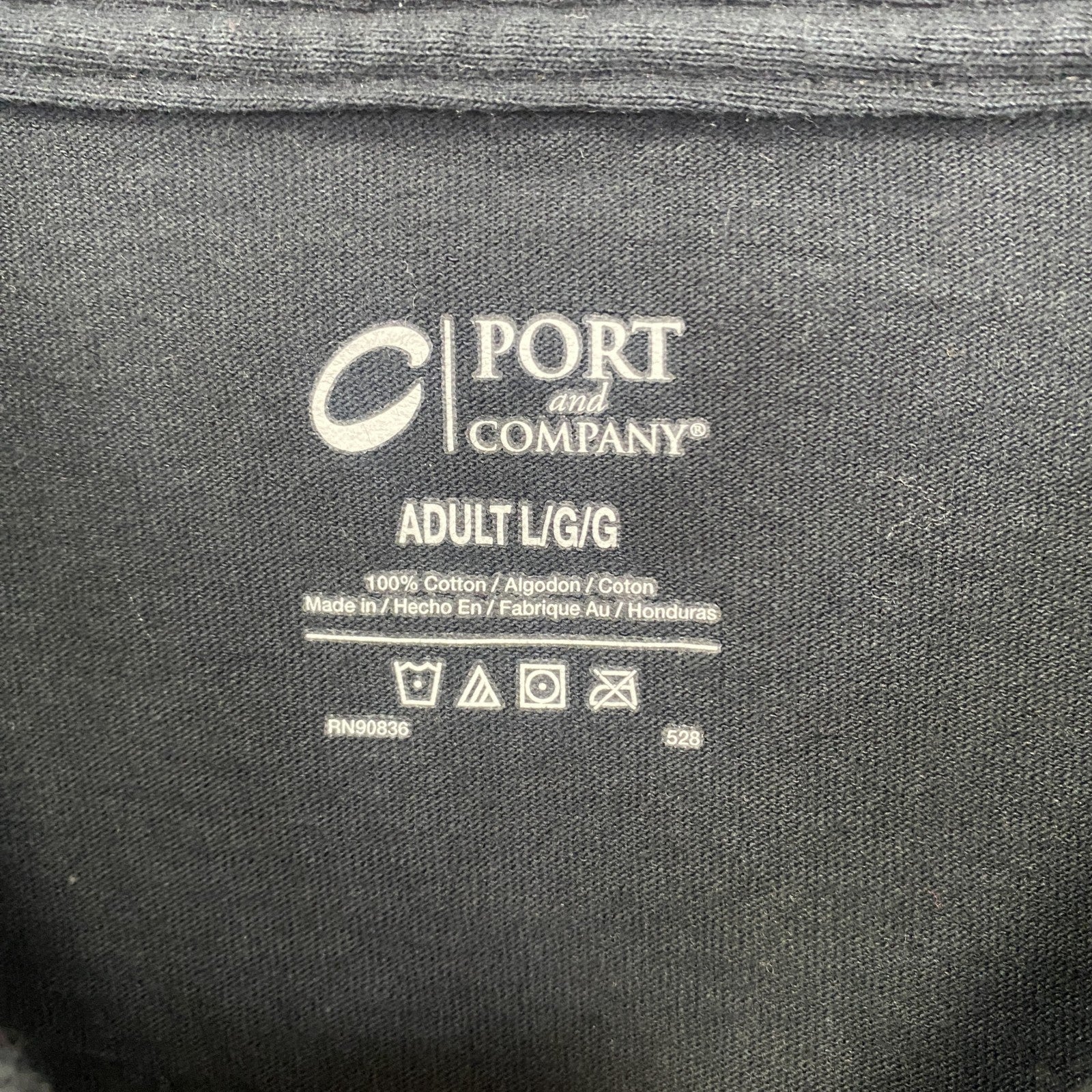 古着 used　PORT&COMPANY　半袖プリントTシャツ　Mad‘s Last Nerve　クルーネック　黒　Lサイズ