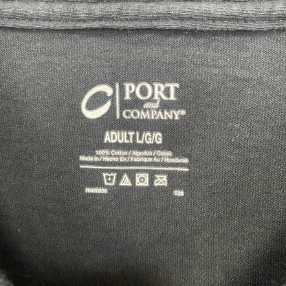 古着 used　PORT&COMPANY　半袖プリントTシャツ　Mad‘s Last Nerve　クルーネック　黒　Lサイズ