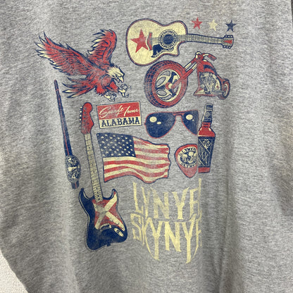 古着 used　LYNYRD SKYNYRD　レーナード スキナード　半袖プリントTシャツ　クルーネック　グレー　Lサイズ