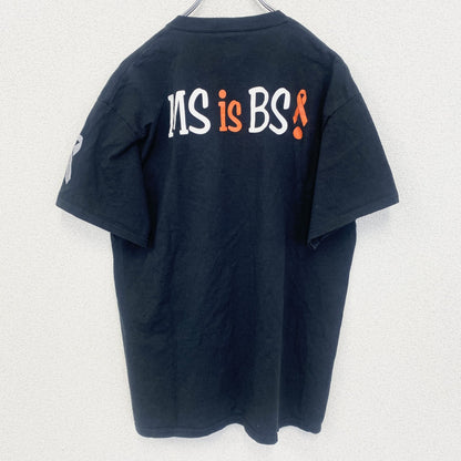 古着 used　PORT&COMPANY　半袖プリントTシャツ　Mad‘s Last Nerve　クルーネック　黒　Lサイズ