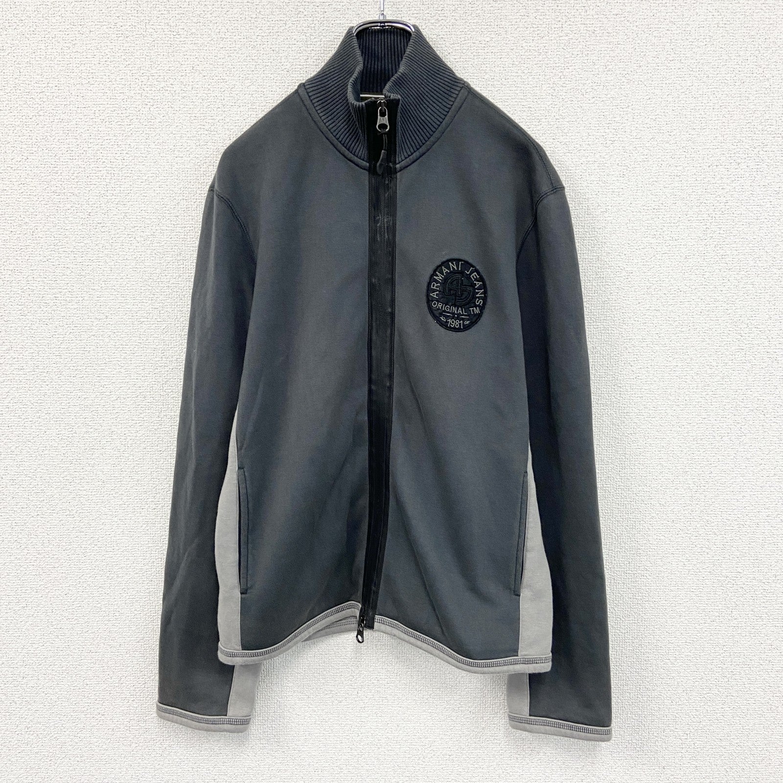 ARMANI JEANS 　アルマーニ ジーンズ　フルジップスウェットジャケット　ダークグレー　Mサイズ　