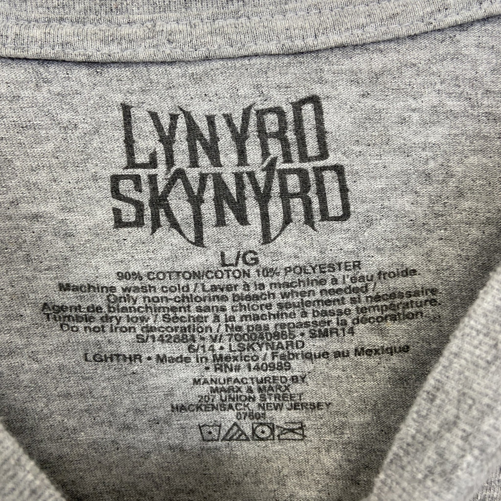 古着 used　LYNYRD SKYNYRD　レーナード スキナード　半袖プリントTシャツ　クルーネック　グレー　Lサイズ