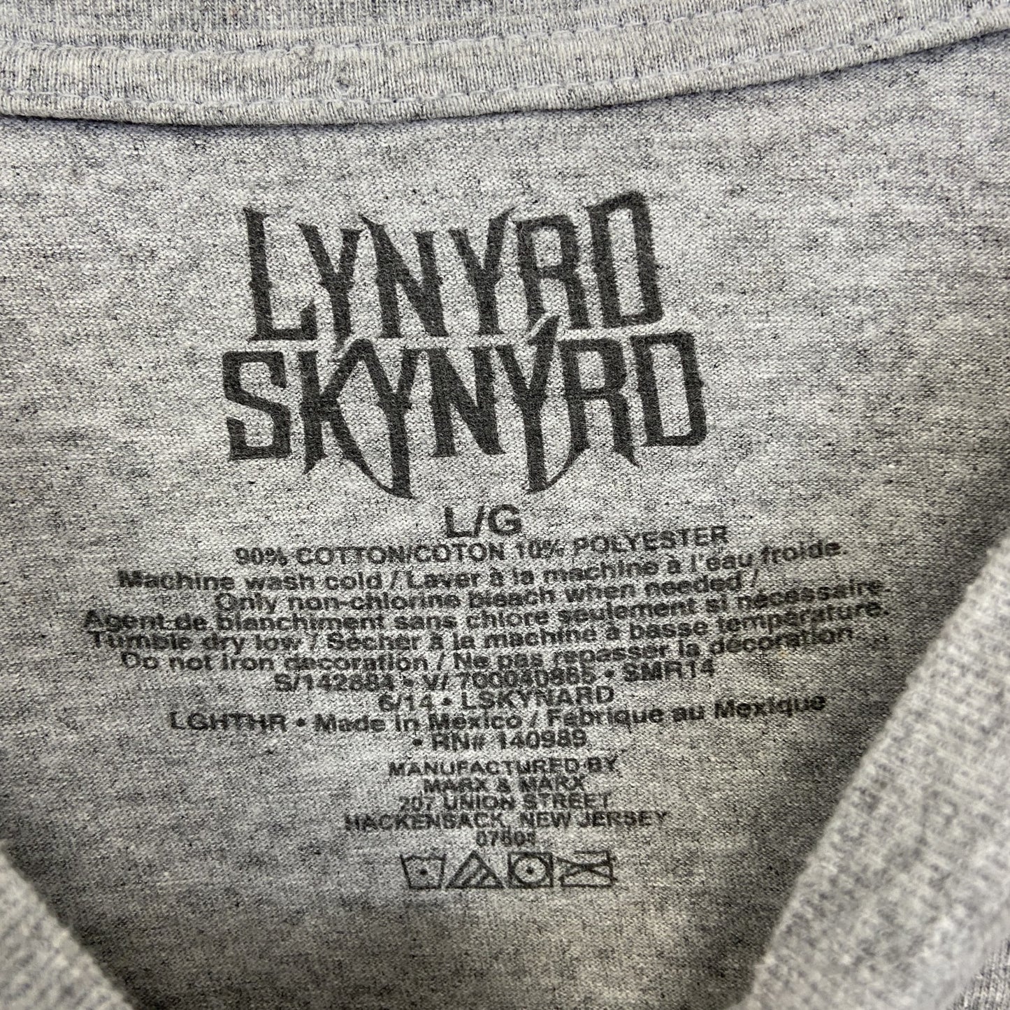 古着 used　LYNYRD SKYNYRD　レーナード スキナード　半袖プリントTシャツ　クルーネック　グレー　Lサイズ