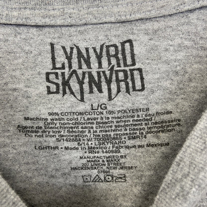 古着 used　LYNYRD SKYNYRD　レーナード スキナード　半袖プリントTシャツ　クルーネック　グレー　Lサイズ