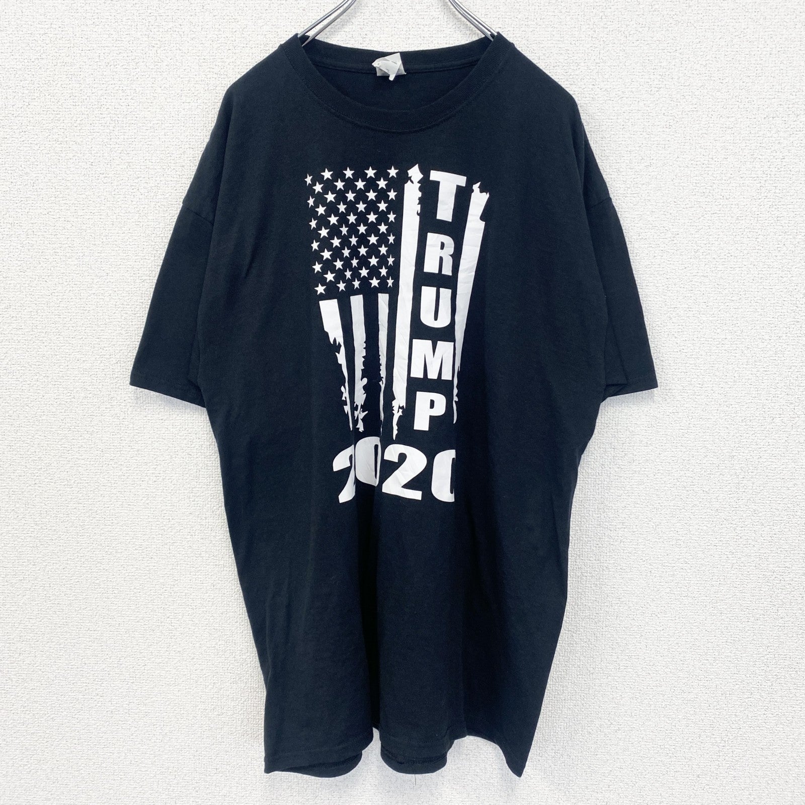 古着 used　JERZEES　半袖プリントTシャツ　ドナルド・トランプ　TRUMP　2020　クルーネック　黒　XLサイズ